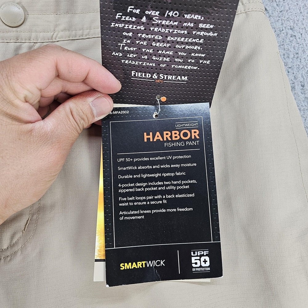 Field & Stream Harbor Fishing Pants Mens Medium Khaki SmartWick UPF 50+ - Picture 3 of 13